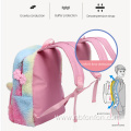 Rainbow plush embroidered school children's backpack